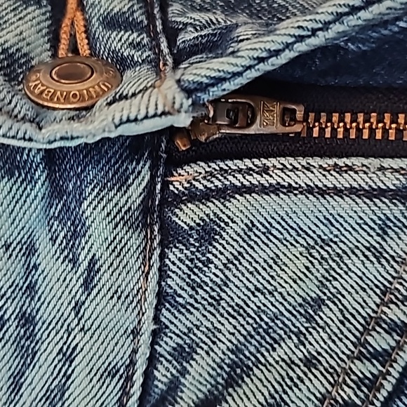 Vintage 80s Unionbay Chic Blue Acid Wash Jeans w/yoke& tapered leg Size 7x 29 - Picture 4 of 13